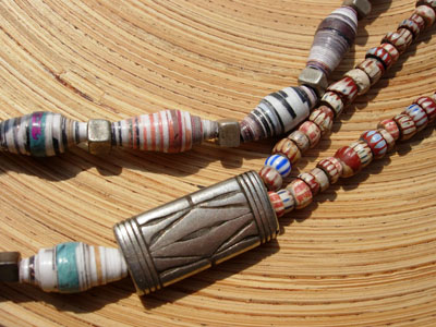 Silver and African Beads
