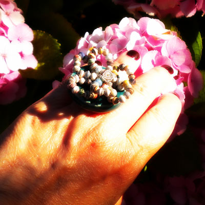 A Paper Bead Button Ring