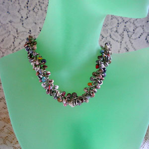 Paper Bead Necklace and Bracelet